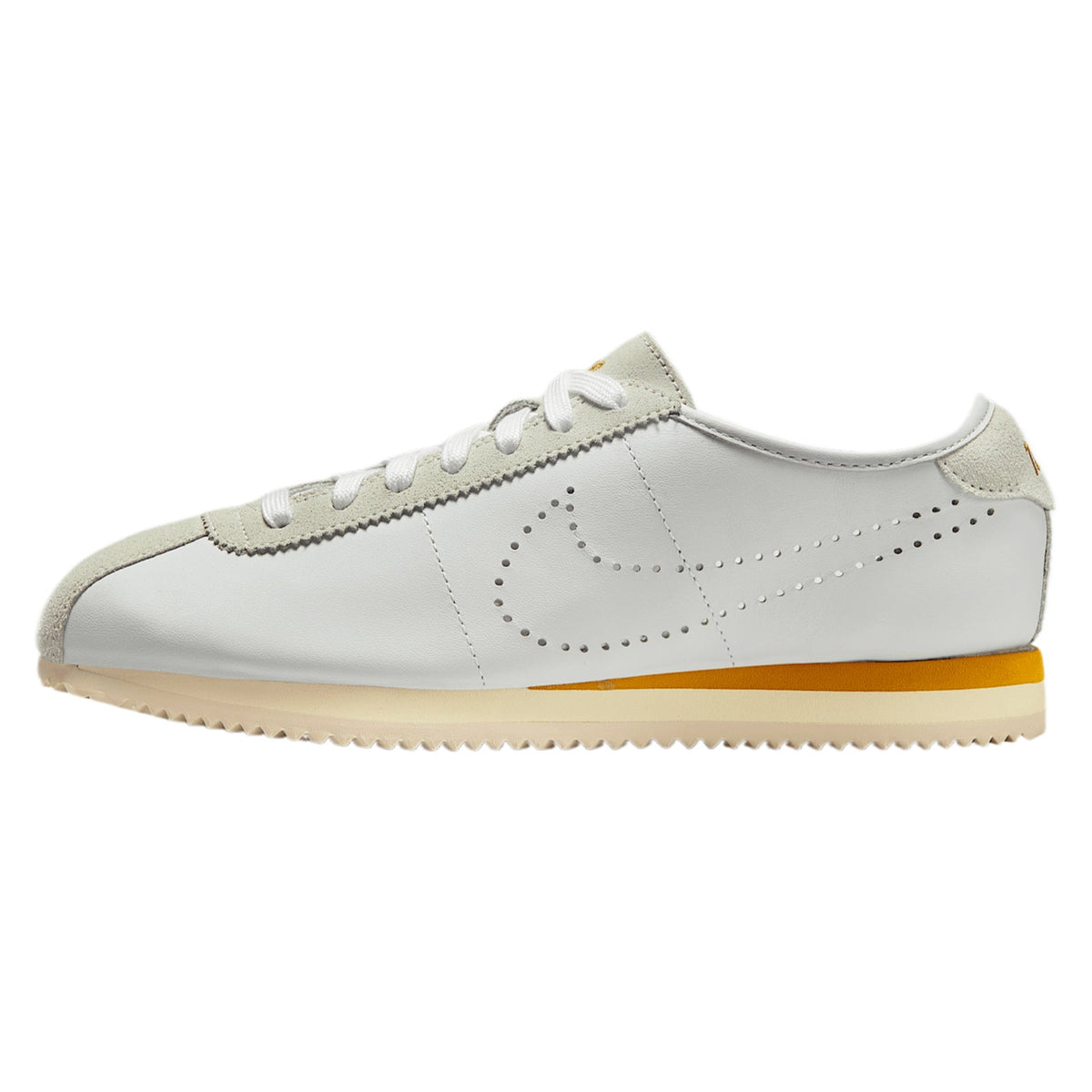 Women's Nike Cortez LT Leather 'White Bronze Perforated Swoosh' Sneaker Size 7.5