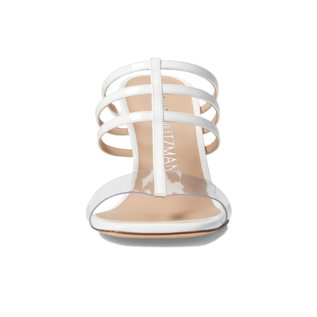 Stuart Weitzman Deco 85 Wedge Women's Sandals Clear White Leather 8.5