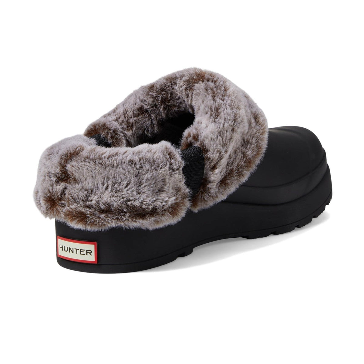 Hunter Play Faux Fur Women’s Clogs Slides Black US 9