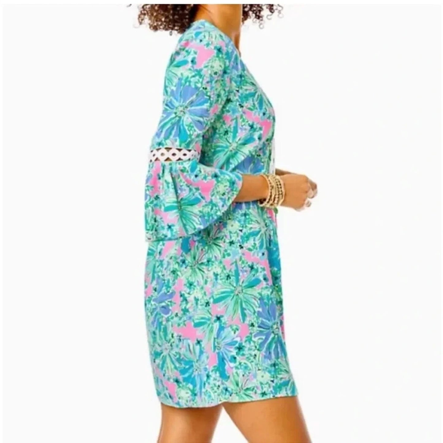 Lilly Pulitzer Women's Soleil Pink Good Hare Day Hollie Tunic Dress Size Small