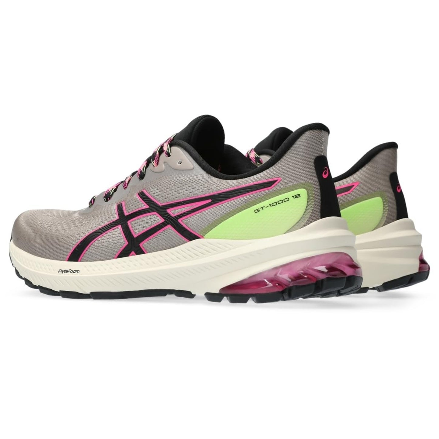 ASICS Women's GT-1000 12 Trail Running Shoes, Size 6 B Nature Bathing/Lime Green