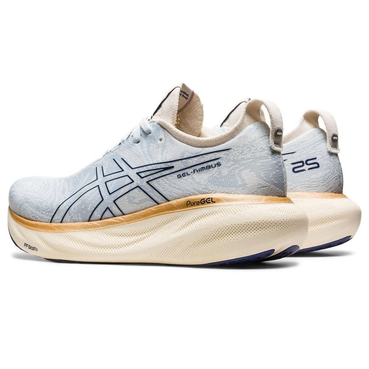 ASICS Women's Gel-Nimbus 25 Running Shoes, 8 US , Sky/Cream