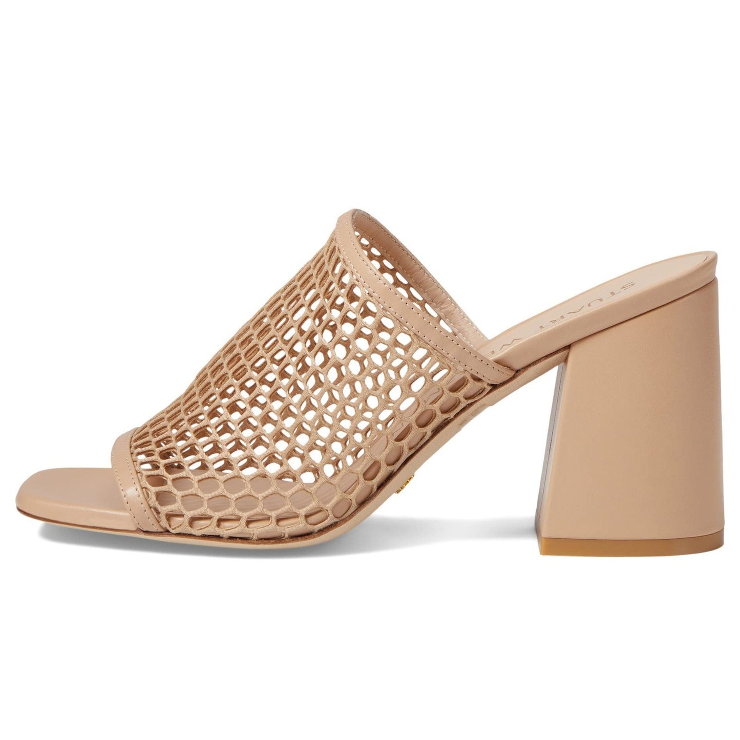 Stuart Weitzman Cayman 35 Block Slide Sandals Women’s Size 9 M Natural/Adobe