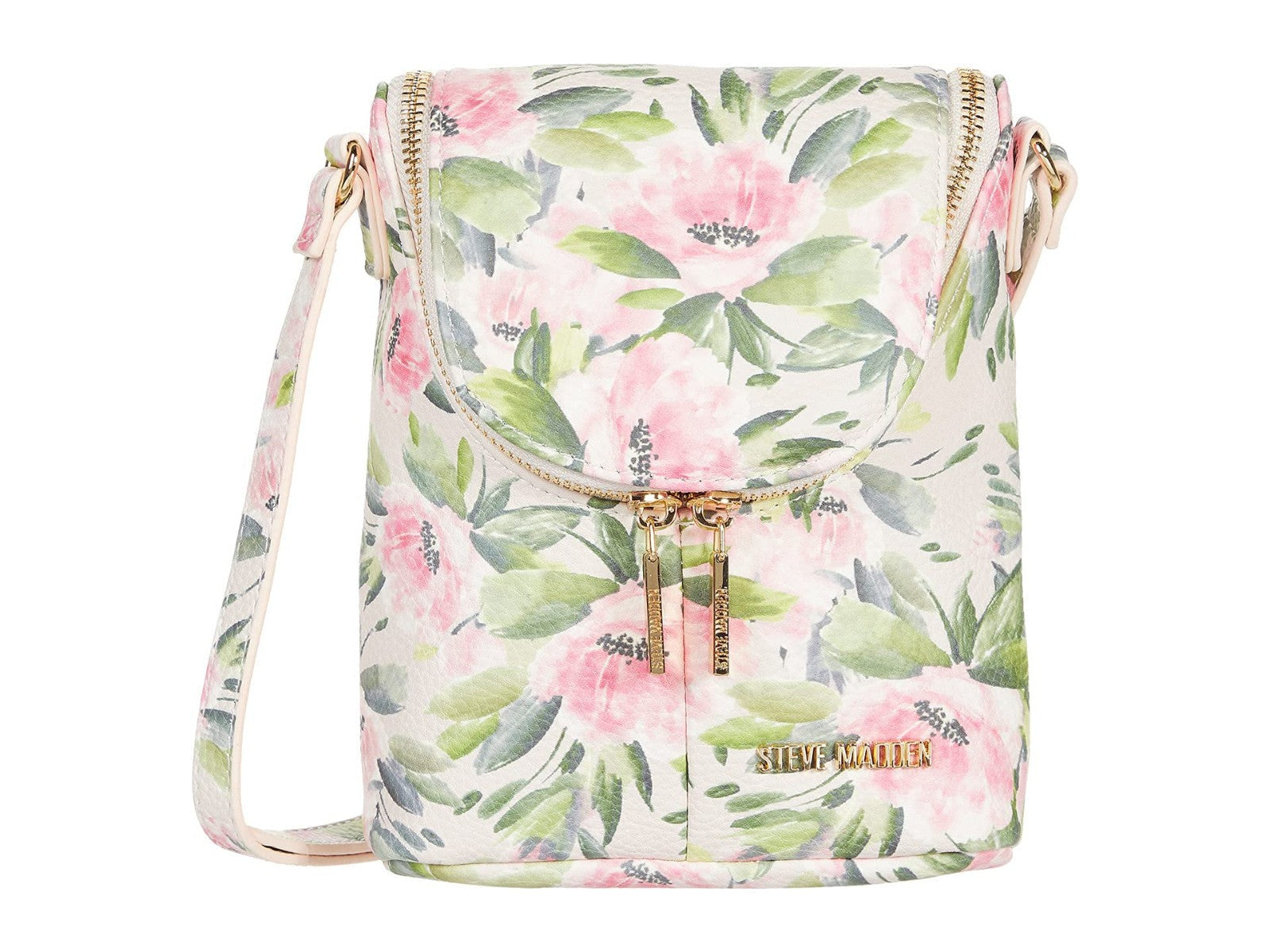 Steve Madden, Balexis Small Floral Crossbody Bag Pink Floral Adjustable Strap Steve Madden