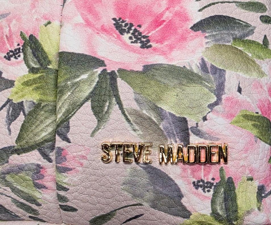 Steve Madden, Balexis Small Floral Crossbody Bag Pink Floral Adjustable Strap Steve Madden