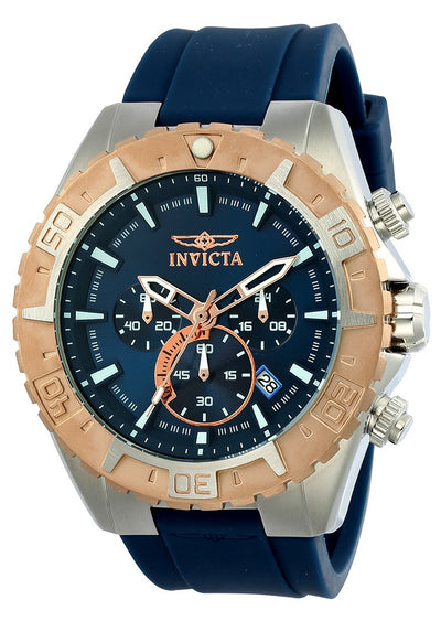 Invicta Aviator Blue Men's Watch Stainless Steel 49 mm Quartz Wristwatch
