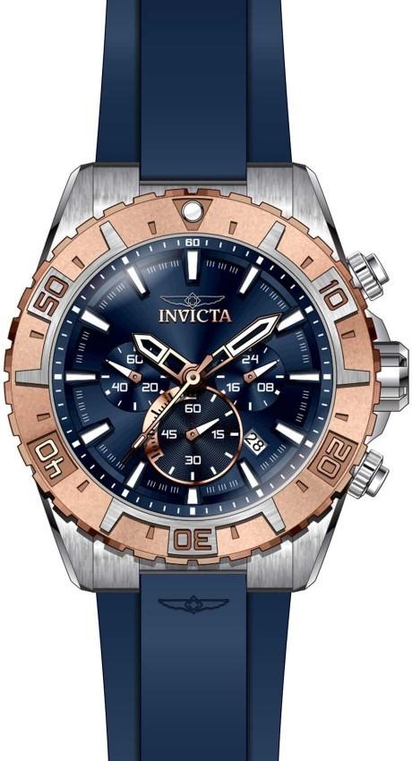Invicta Aviator Blue Men's Watch Stainless Steel 49 mm Quartz Wristwatch Invicta