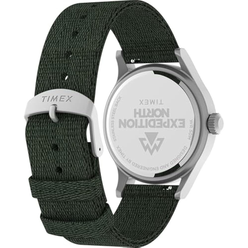 Timex Men's Expedition Sierra 40mm Watch Green Strap Blue Dial Silver-Tone Case Timex