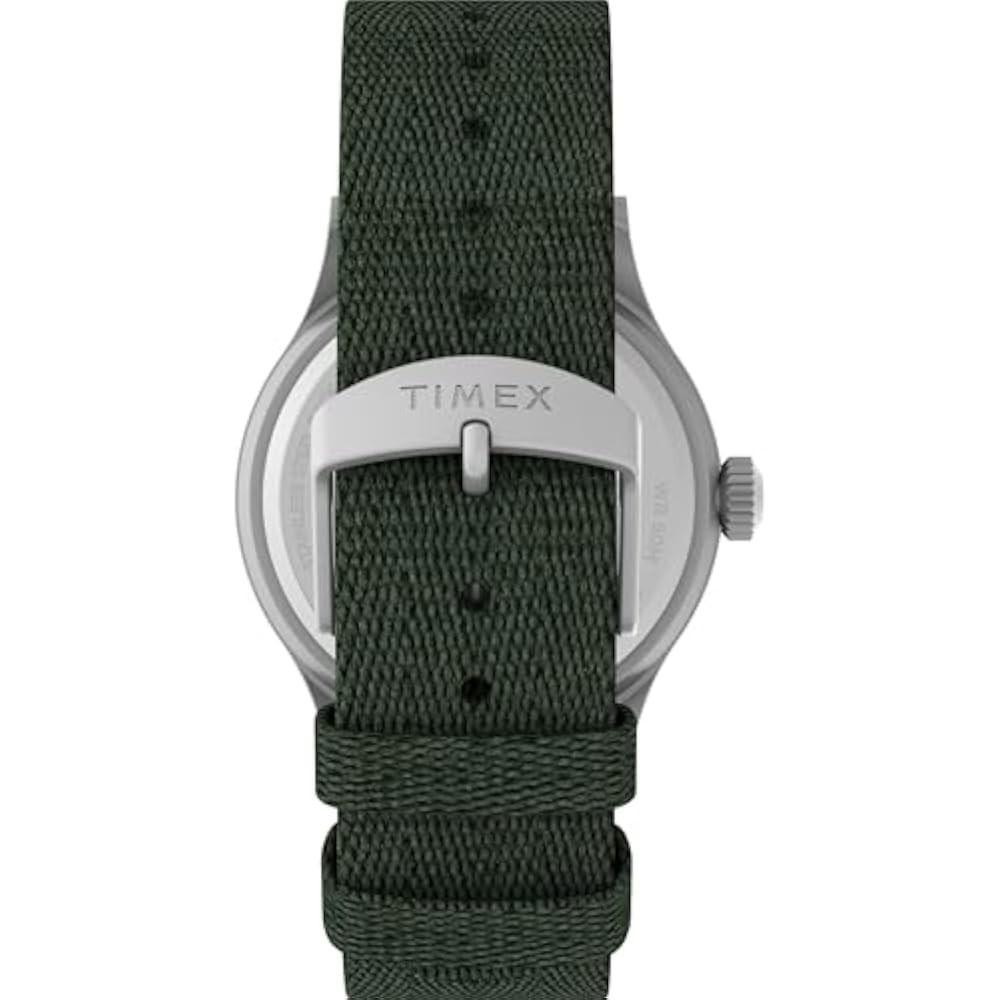 Timex Men's Expedition Sierra 40mm Watch Green Strap Blue Dial Silver-Tone Case Timex