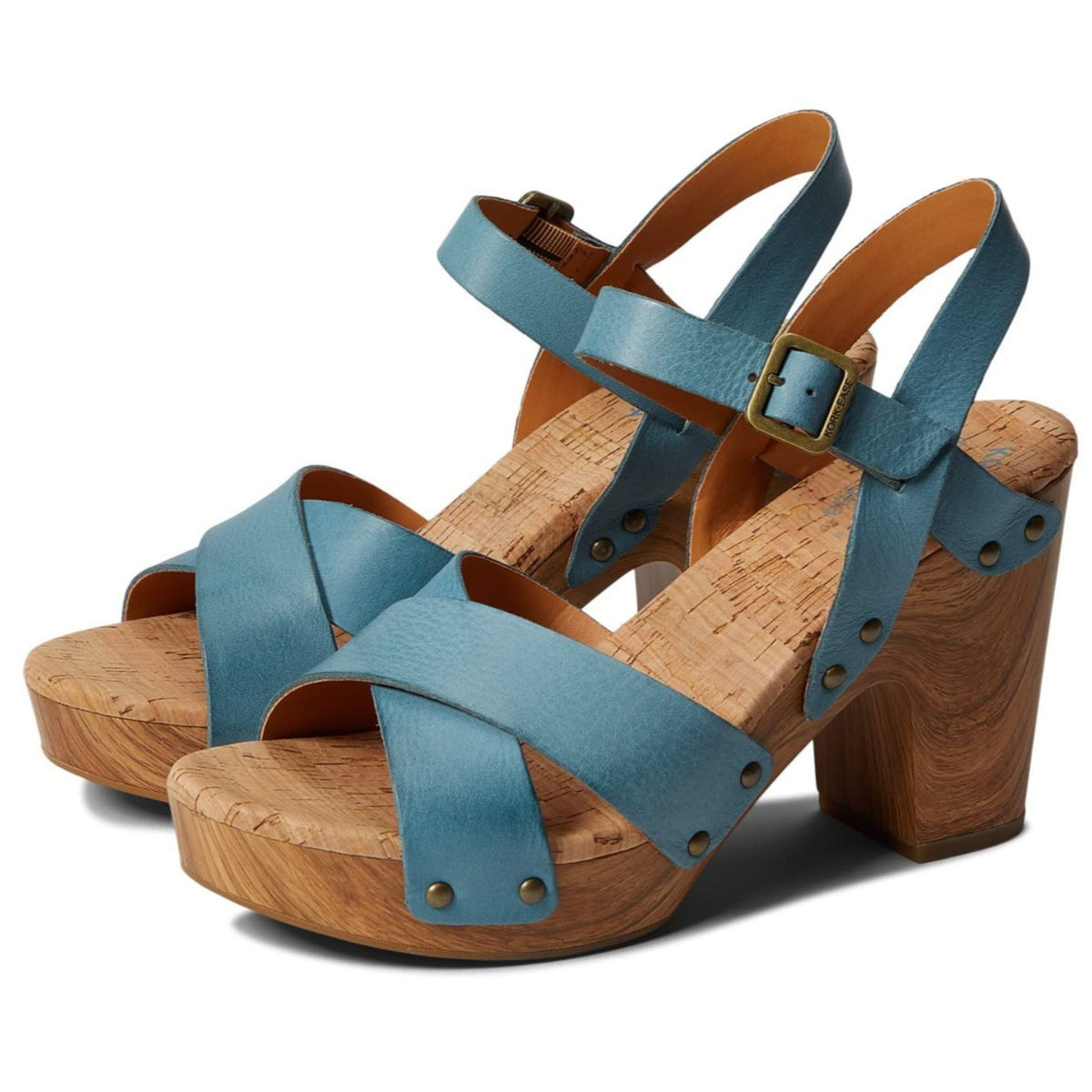 Kork Ease Drew Platform Turquoise Leather Sandal-Size 11 M US