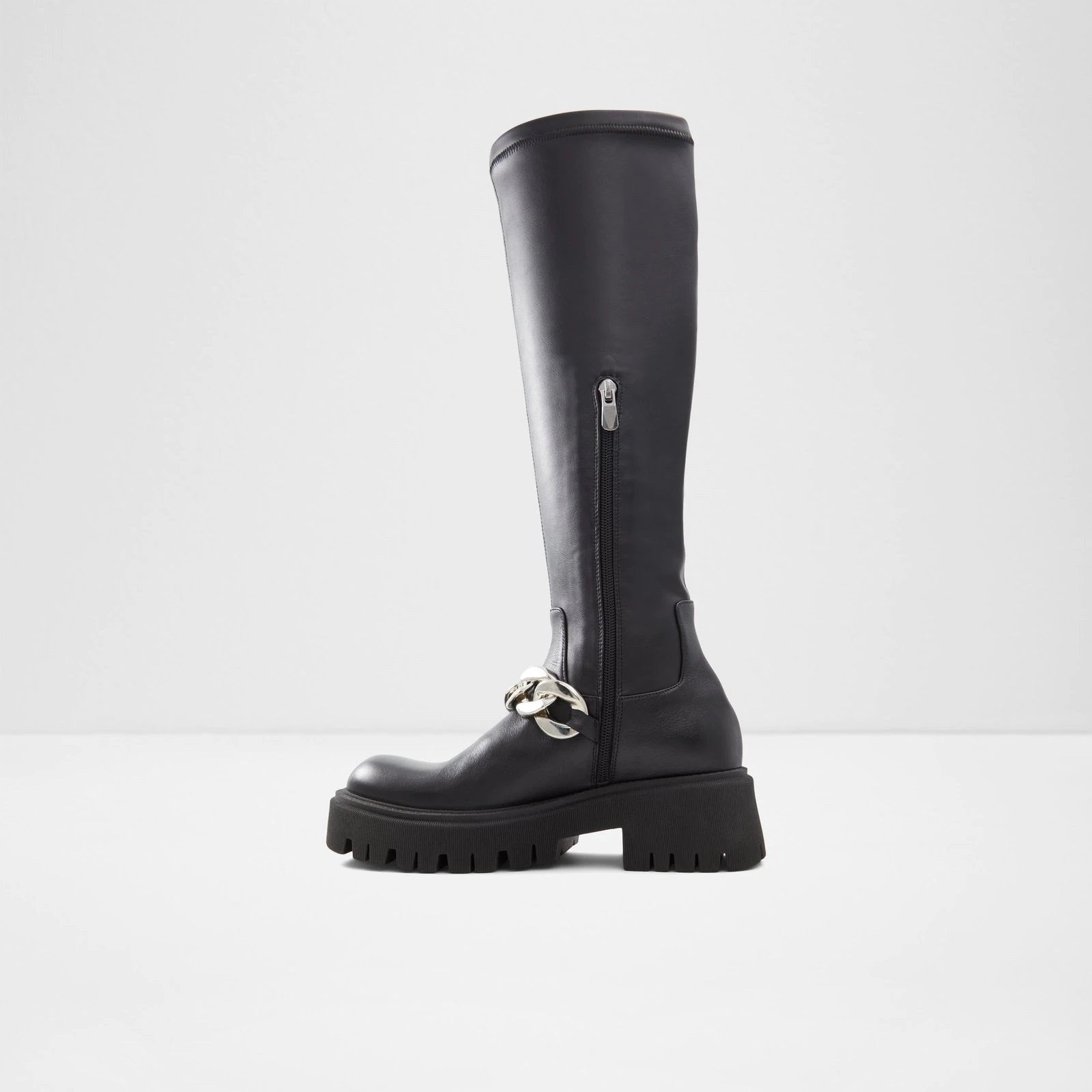 ALdo Histride Women's Black Faux Leather Black Tall High Knee Boots 8.5 B Aldo