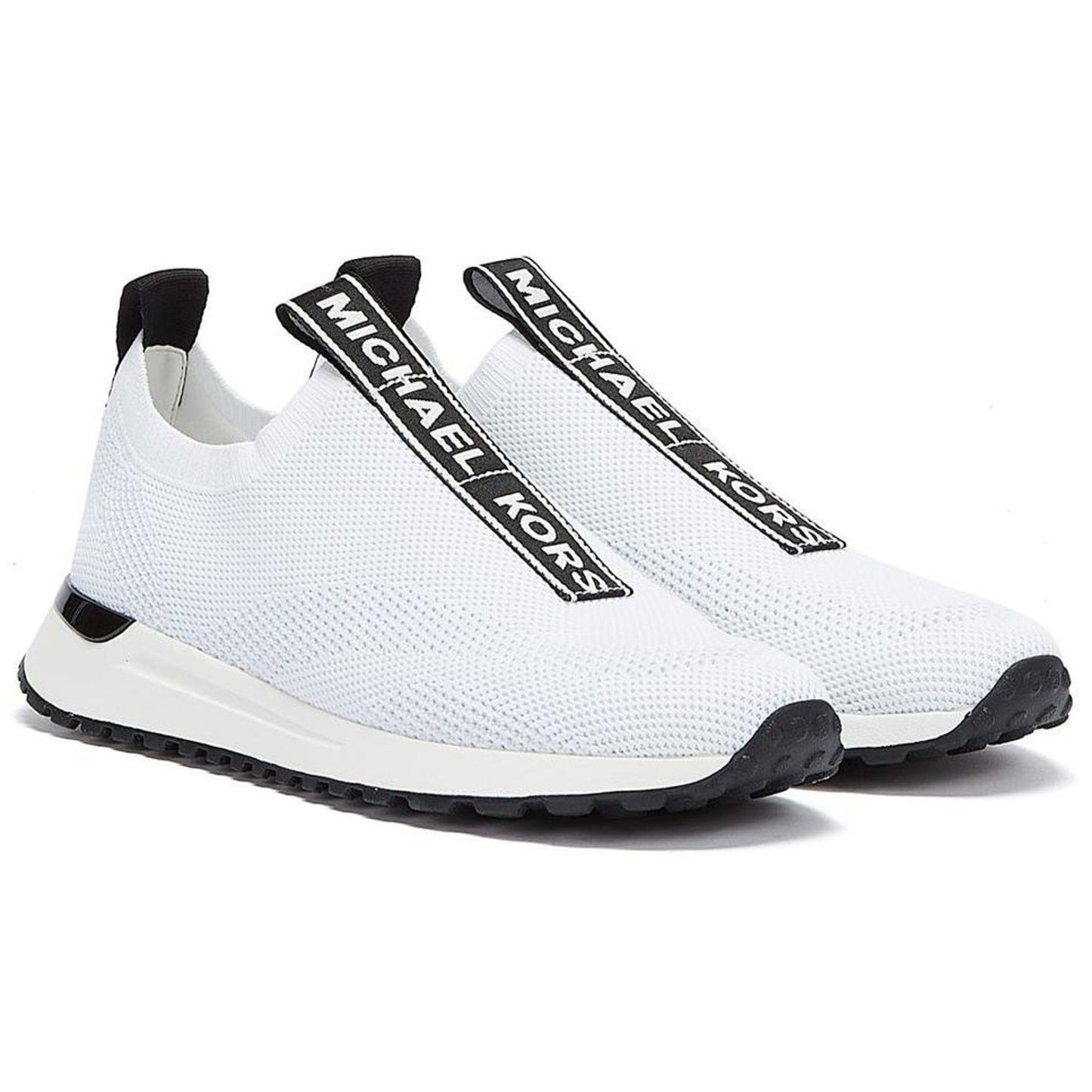 MICHAEL KORS women Bodie Knit Slip-On Sneaker stretched fabric White Size 8.5 M Michael Kors