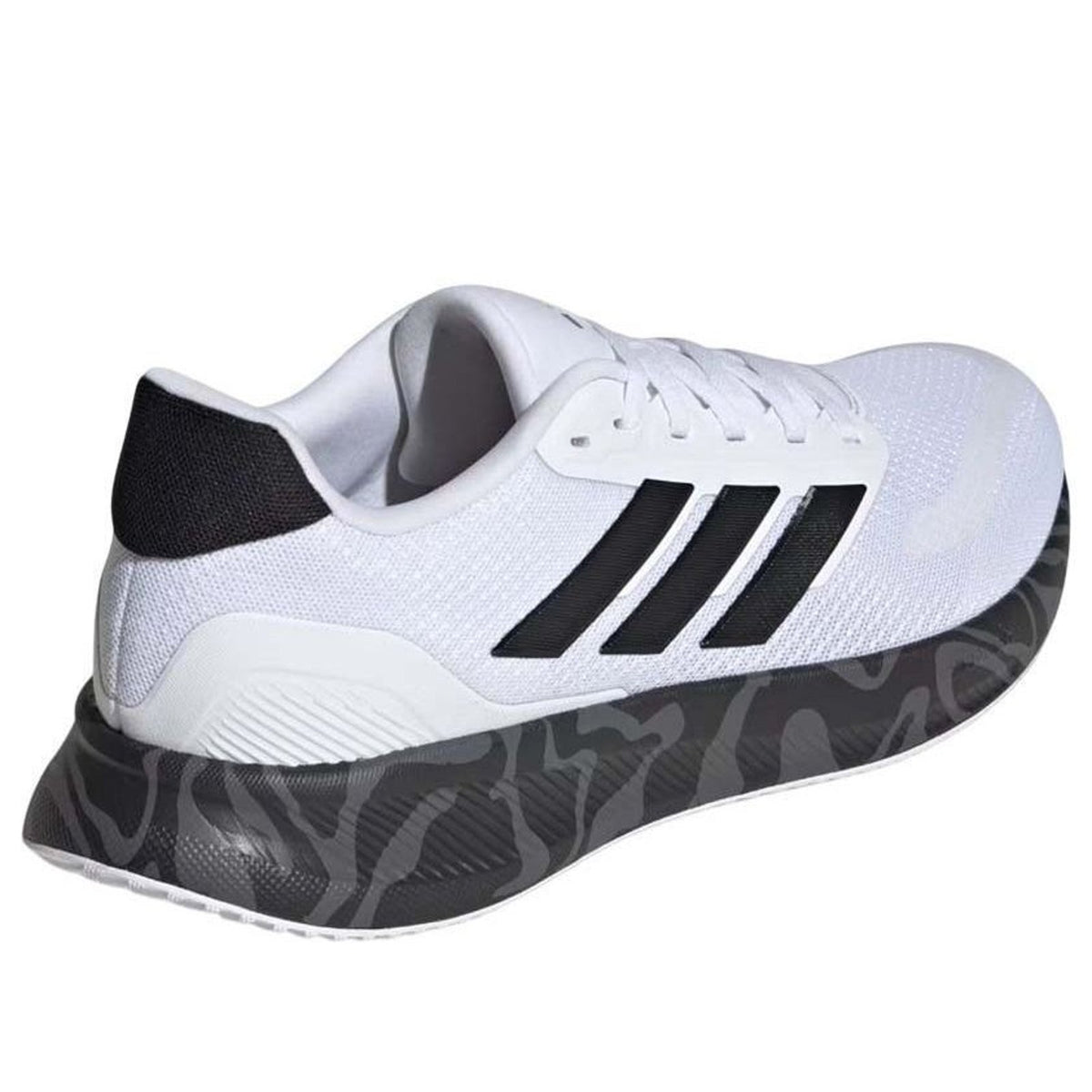 Men's Adidas Run Falcon 5 Running Shoes White Black Grey Size 9