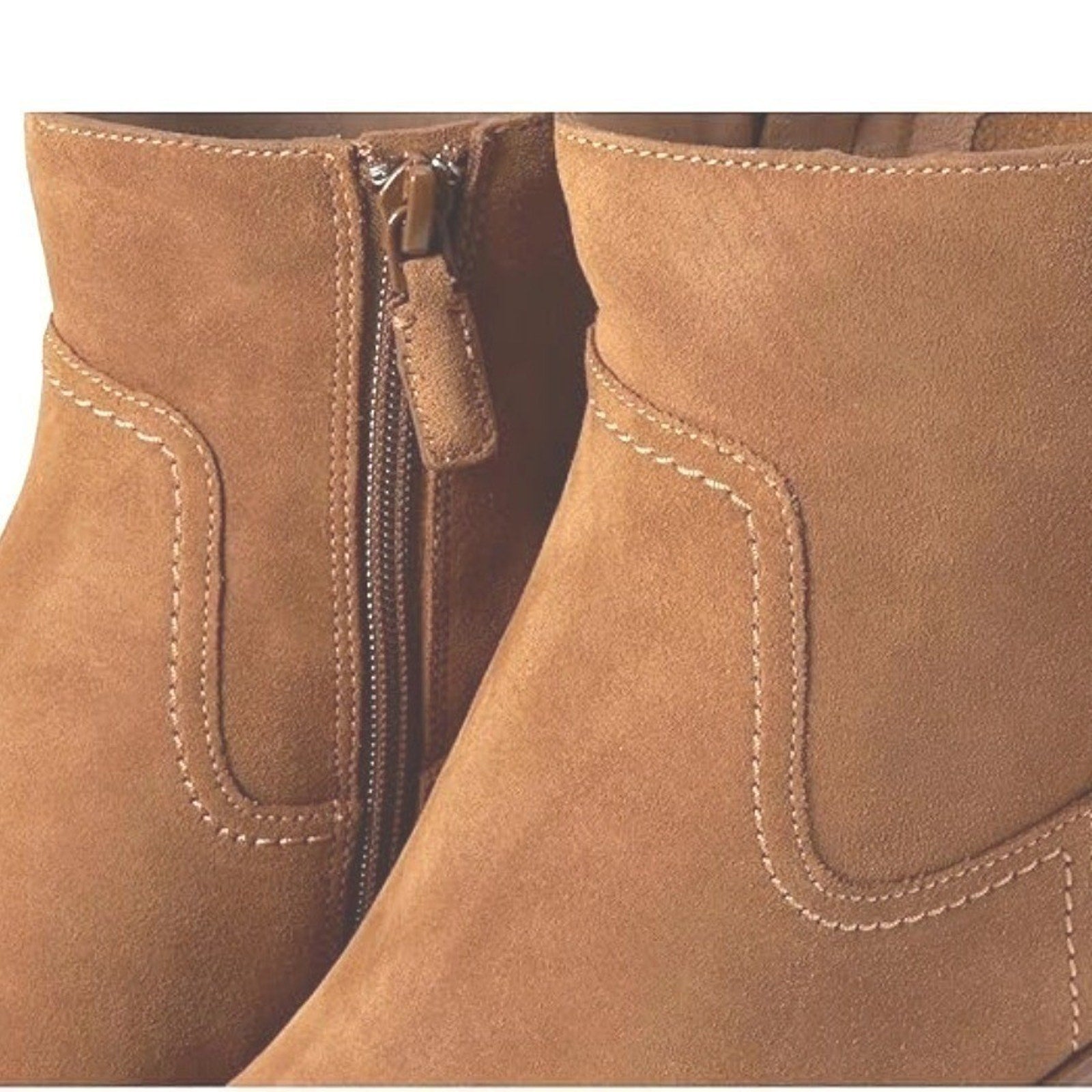 Cole Haan Womens Naia Suede Ankle Boot Snip Toe Zip Western Golden Toffee 11 B Cole Haan