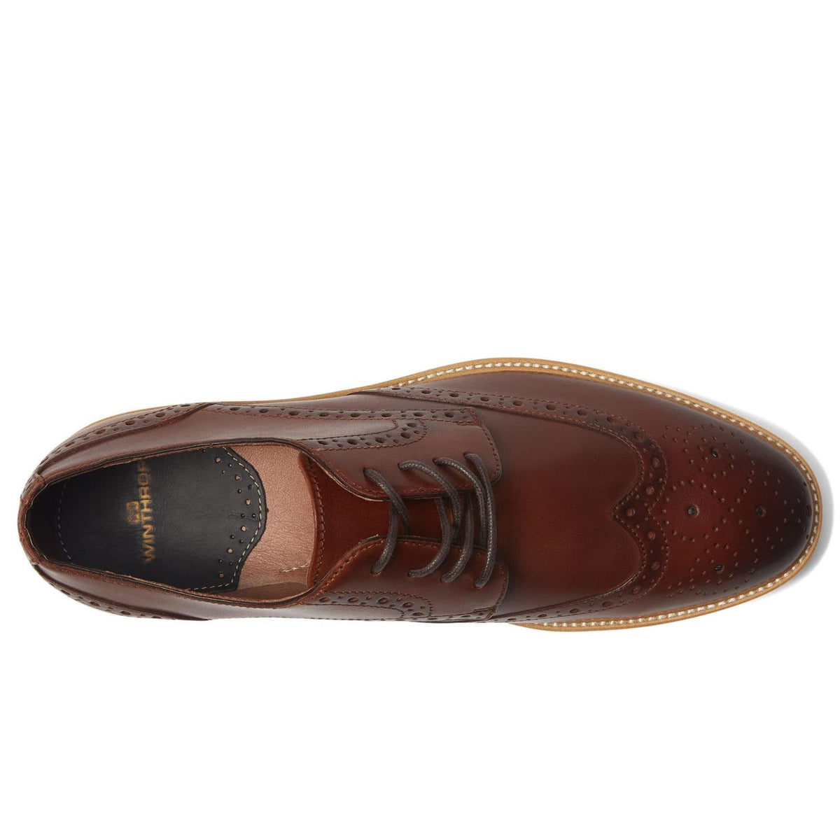 Winthrop Pelton Wing tip Derby Men's Oxford Dress Shoes Brandy Size 9