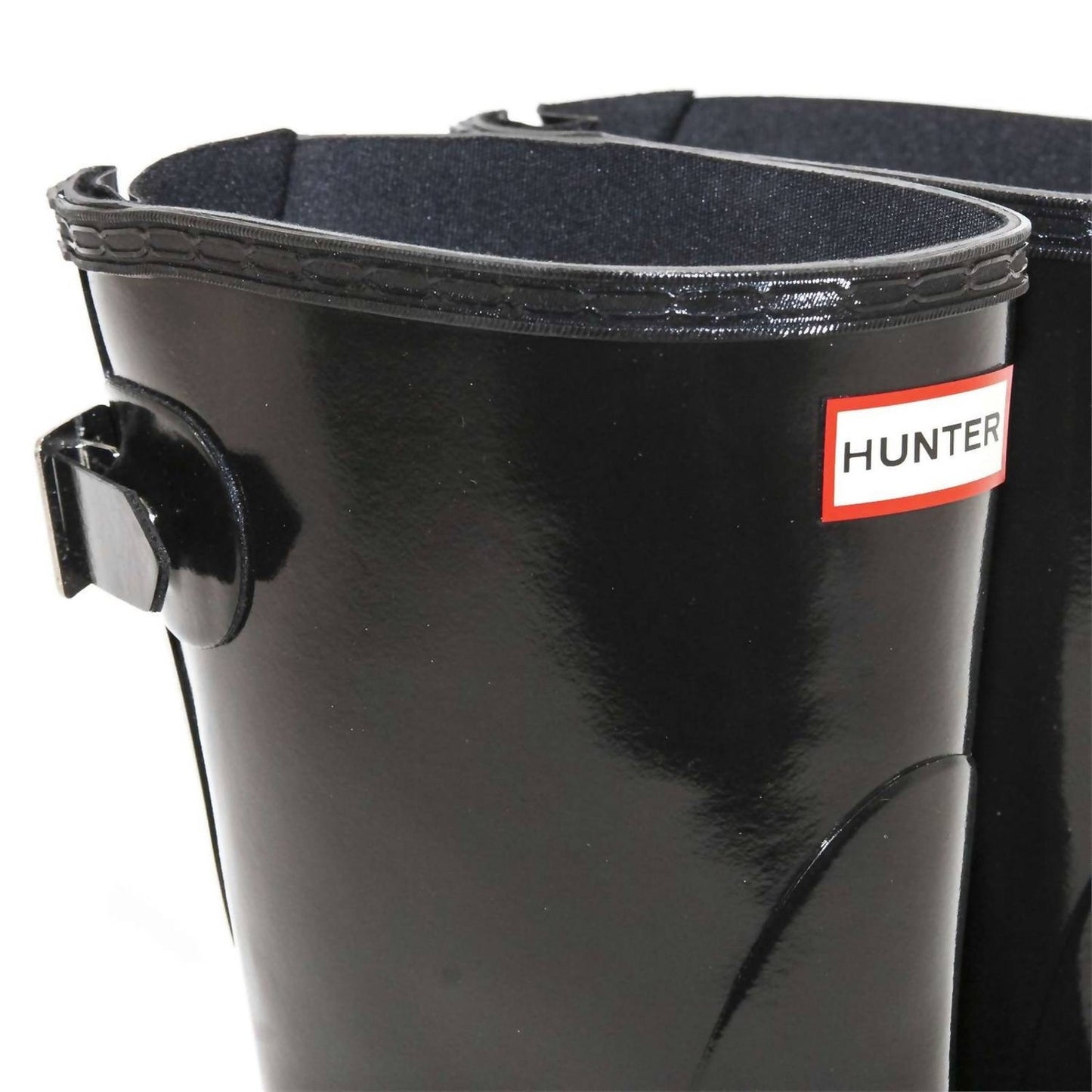 Hunter Women's Original Short Back Adjustable Gloss Black Rain Boots Size 8 M
