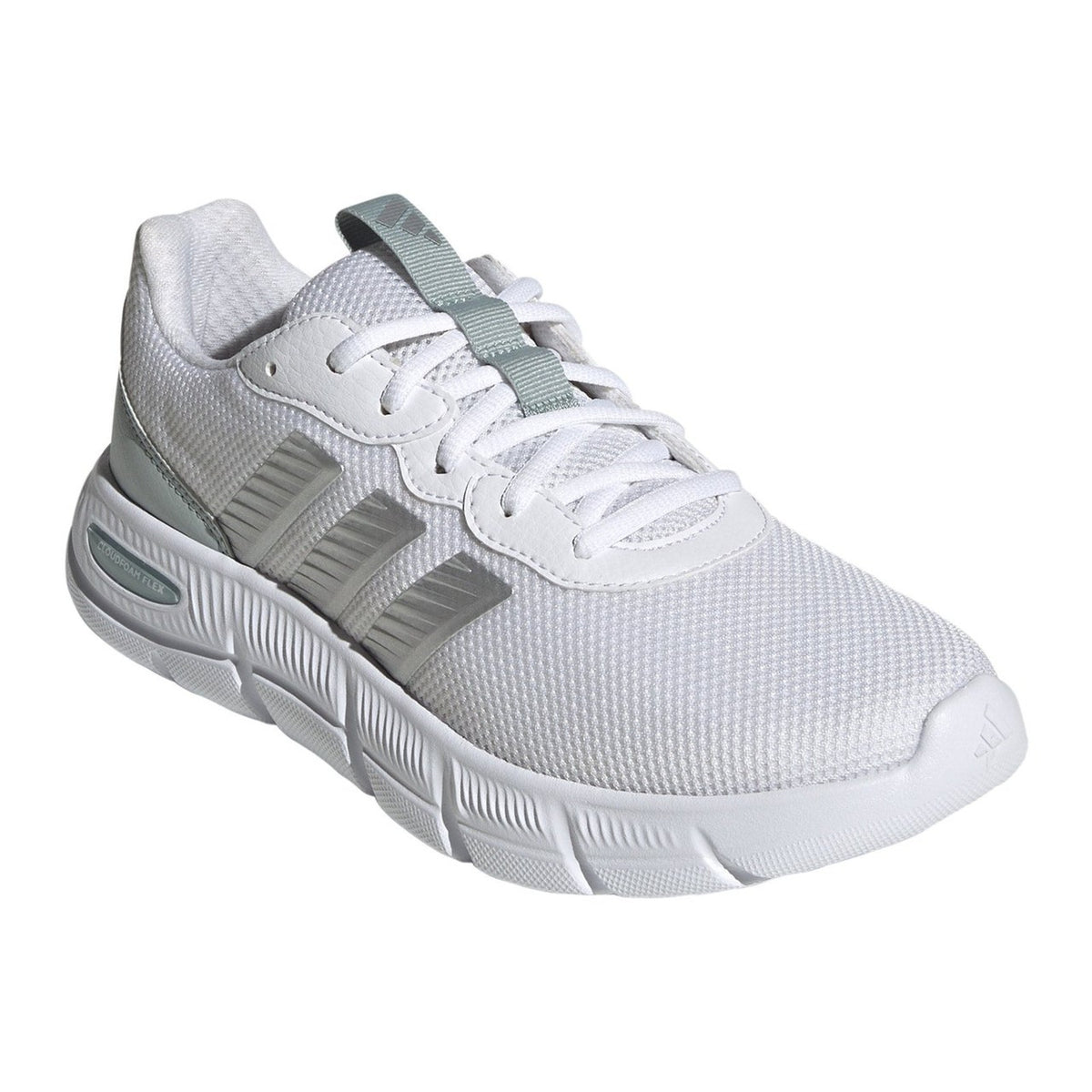 adidas Cloudfoam Flex Laces Women’s Everyday Wear Walking Shoe White 10 Wide Fit