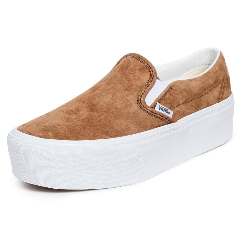 Vans Classic Slip-On Stackform Sneakers Nubuck Chimpmunk Men's 7.5 / Women's 9