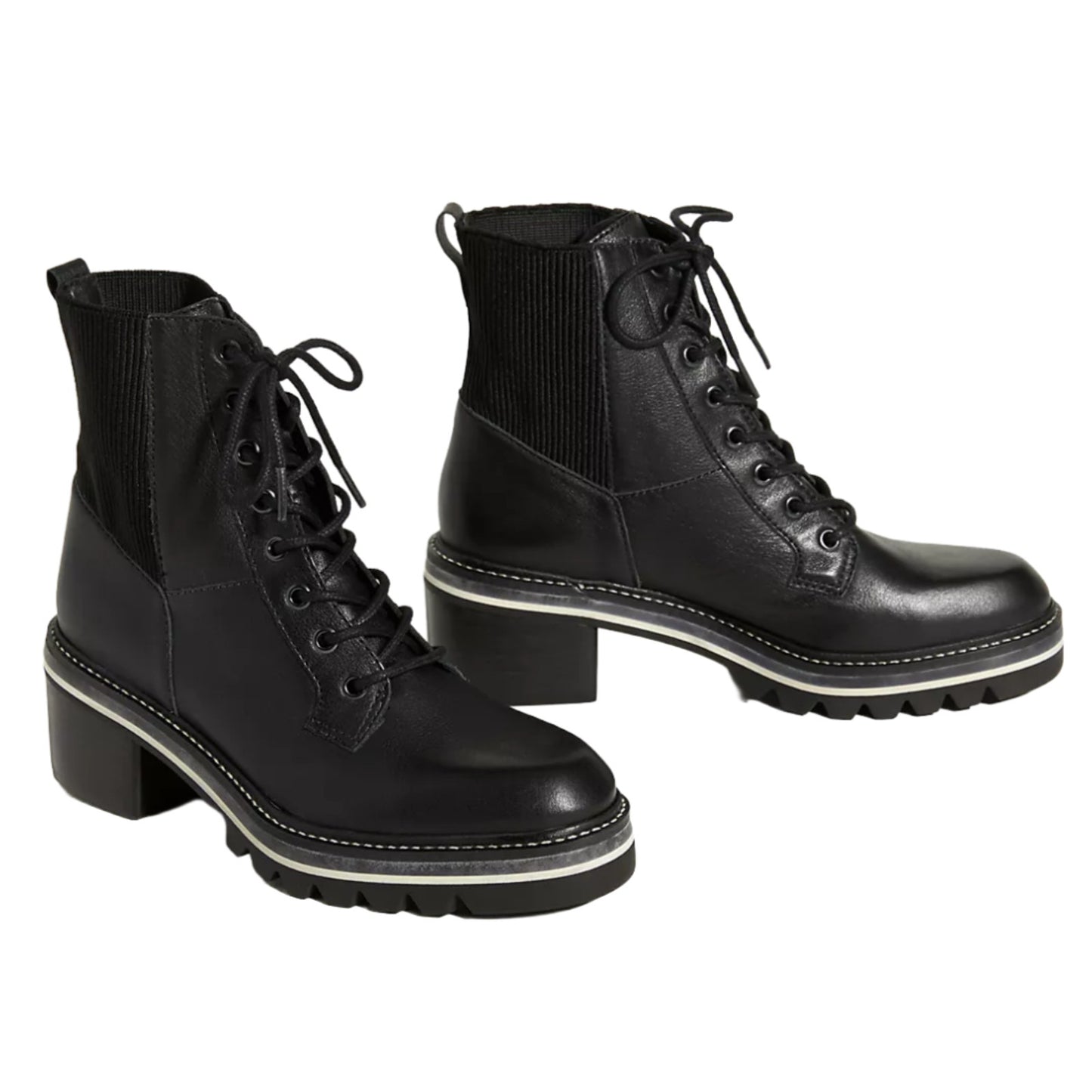 Bernardo Selena Women's Heeled Boot Veg Tubled Calf/Black Ribbed Gore 9.5 M