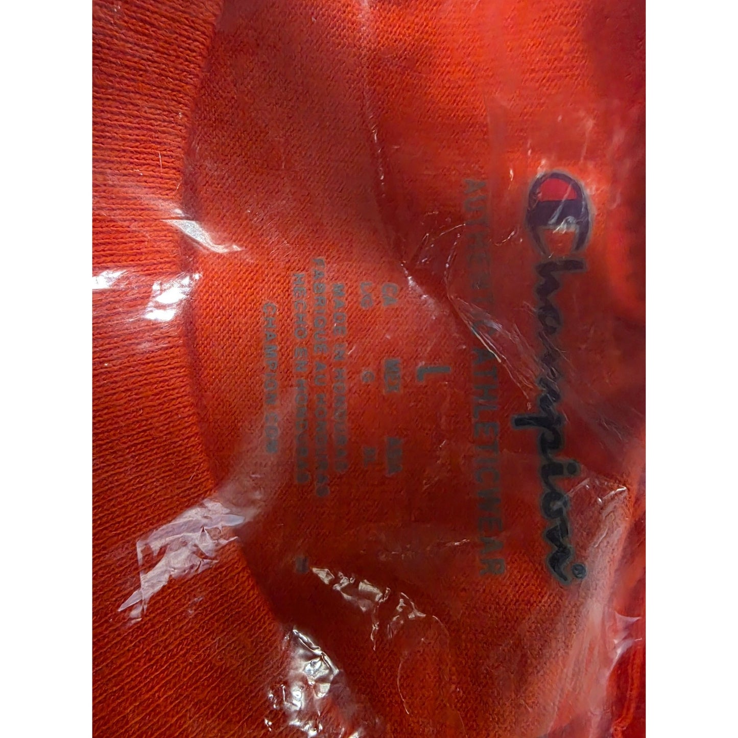 NWT Champion Men’s SS Classic Script Logo T Shirt Spicy Orange LARGE