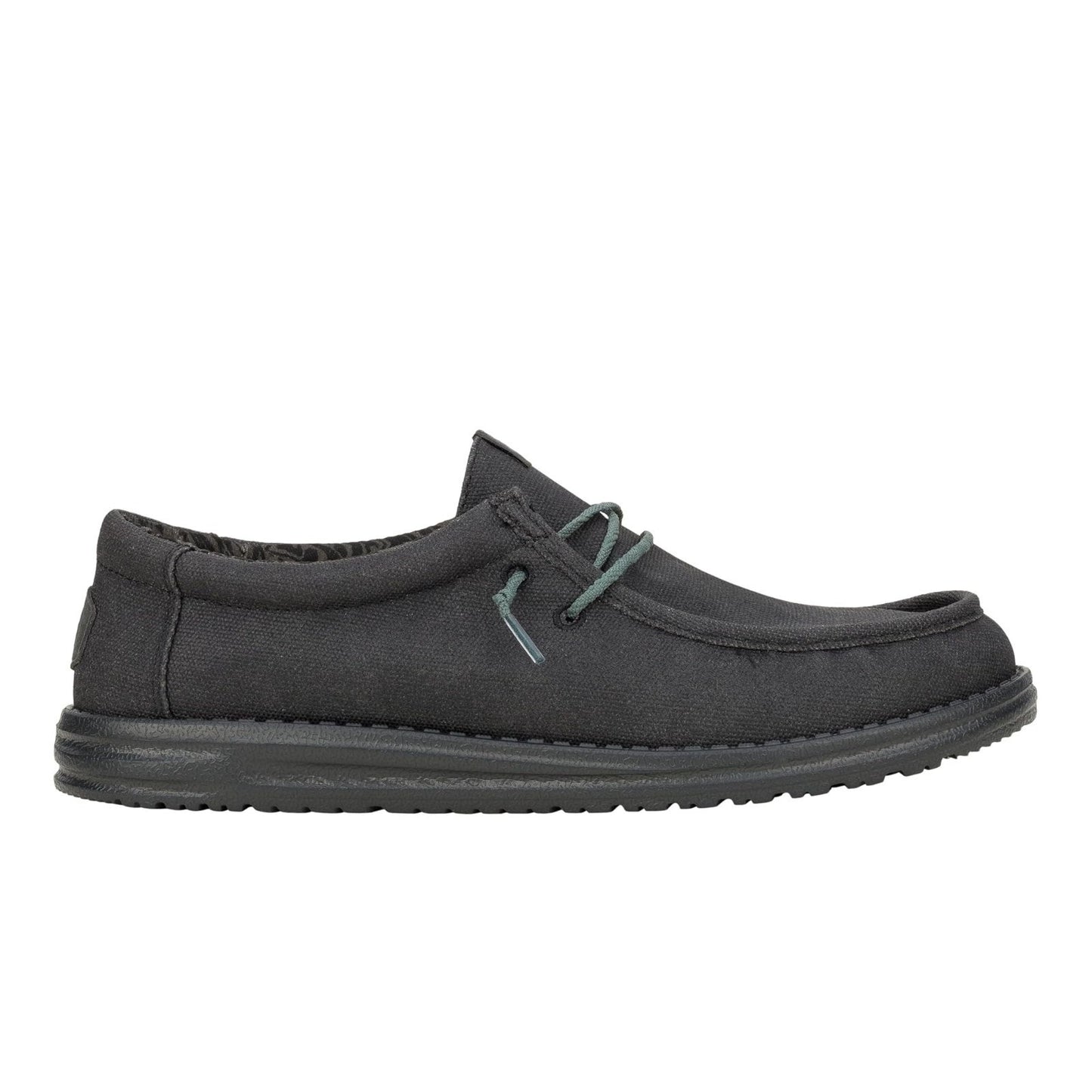 HEYDUDE Wally Waxed Canvas Black Men's Slip On Loafer Shoes Size 12 M