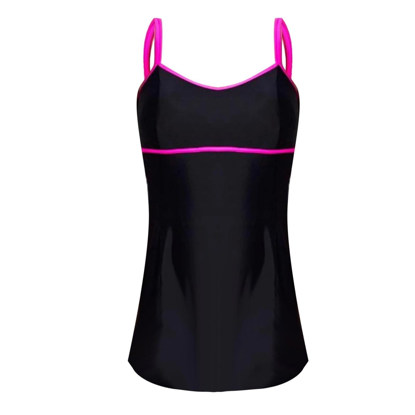 Love My Curves Women's One Piece Black Pink Dress Swimwear Size 12
