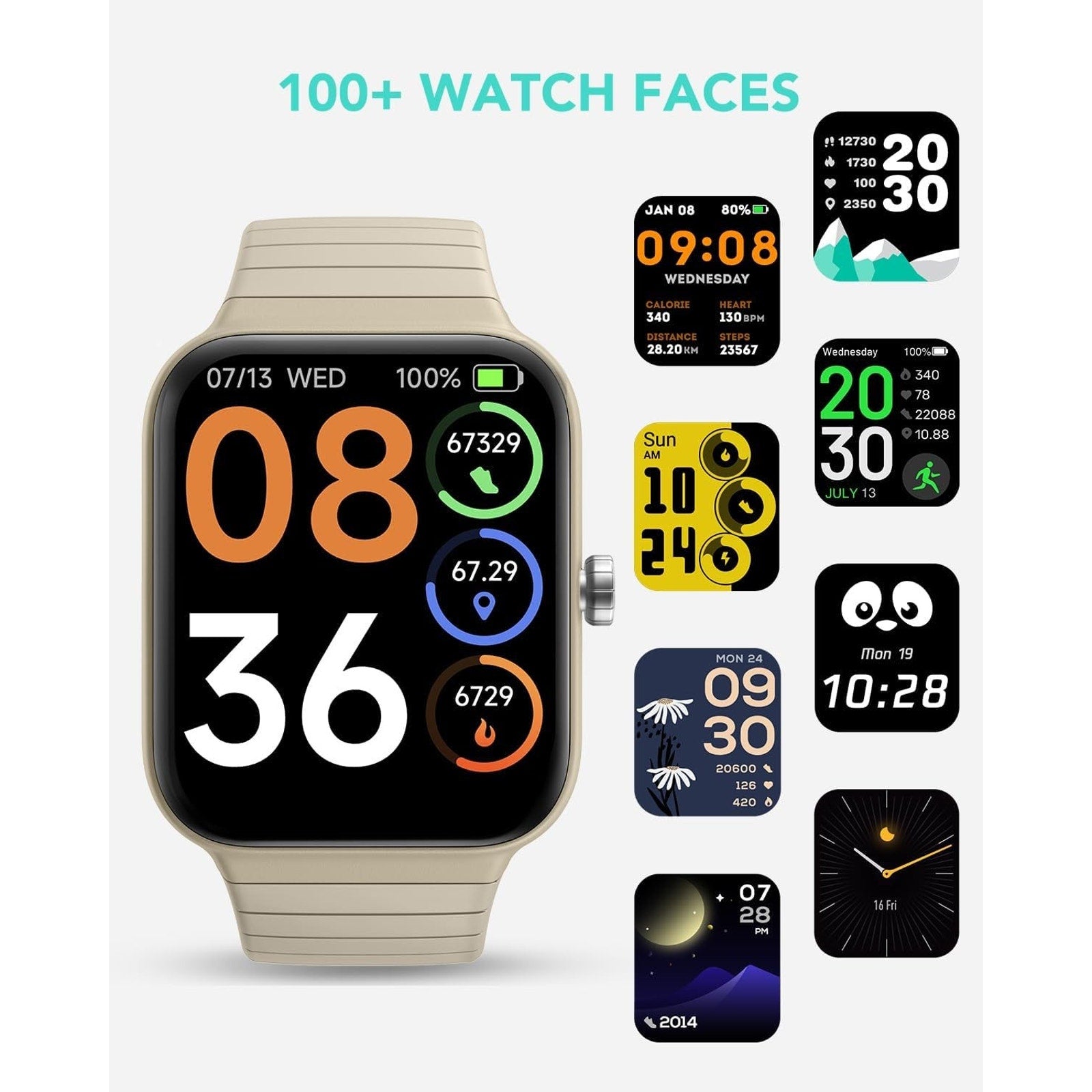 Smart Watch with Alexa Built-in Answer/Make Calls Fitness H.Rate - Cyber beige Unbranded