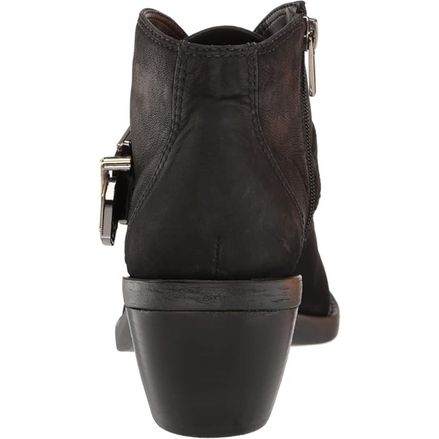 NEW Vince Camuto Ashena 7 M Black Suede Leather Buckle Zip Up Bootie Ankle Boots