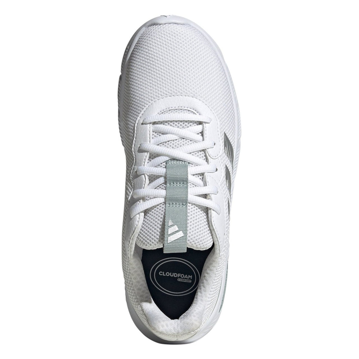 adidas Cloudfoam Flex Laces Women Everyday Wear Walking Shoe White 7.5 Wide Fit
