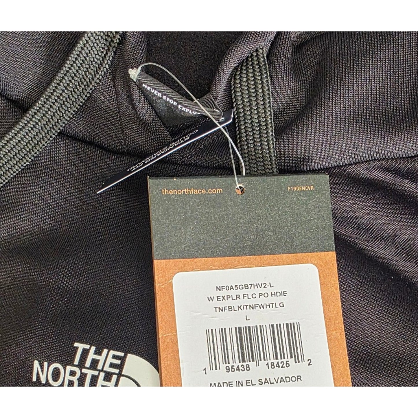 THE NORTH FACE Women's Exploration Pullover Hoodie, TNF Black/TNF White Logo, L