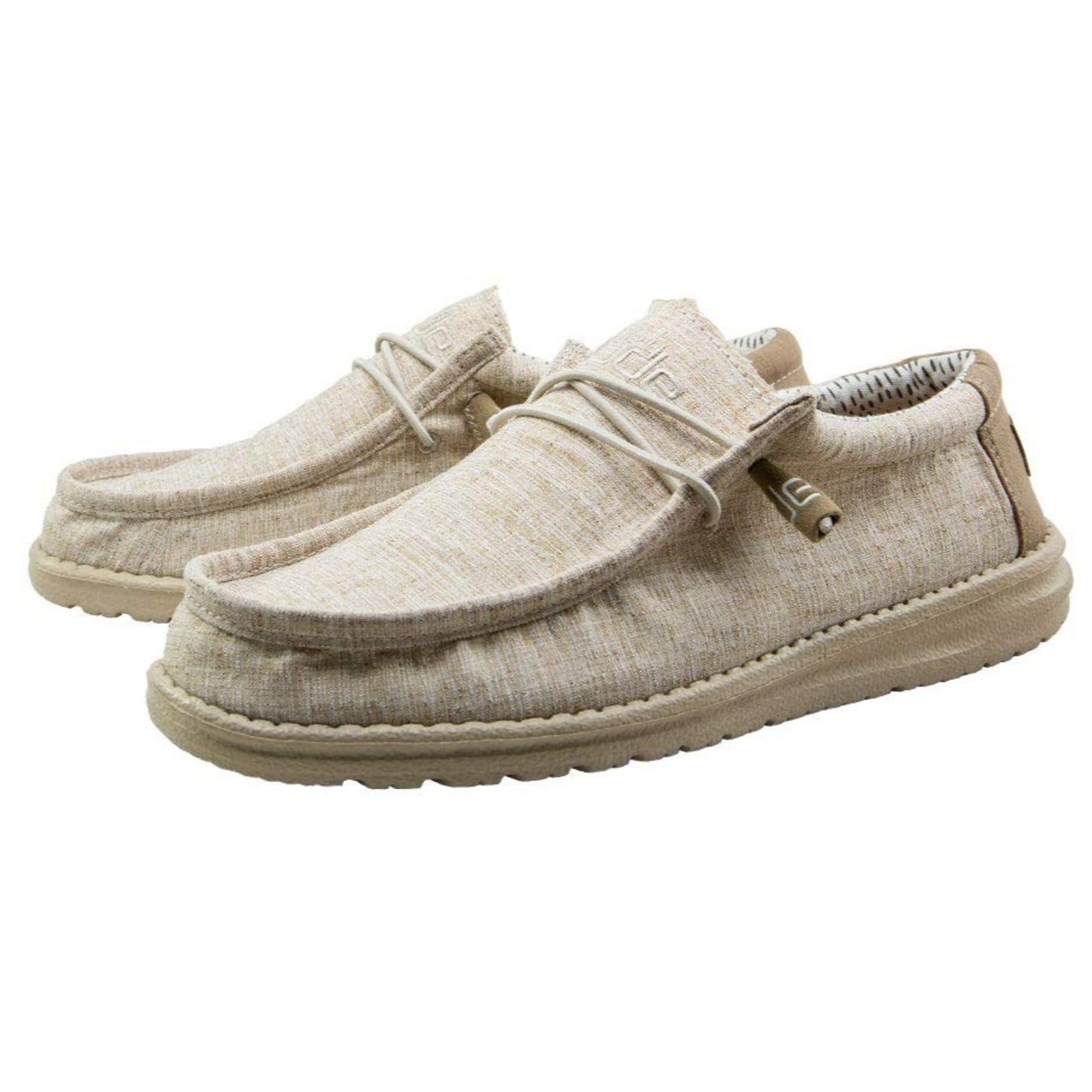 HEYDUDE Wally Chambray Men’s Slip-On Lightweight Loafers shoes Beige Size 11
