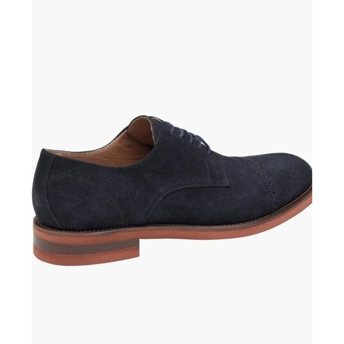 Johnston & Murphy Ashford Cap Toe Oxford Men's Shoes Navy Italian Suede 11.5 M