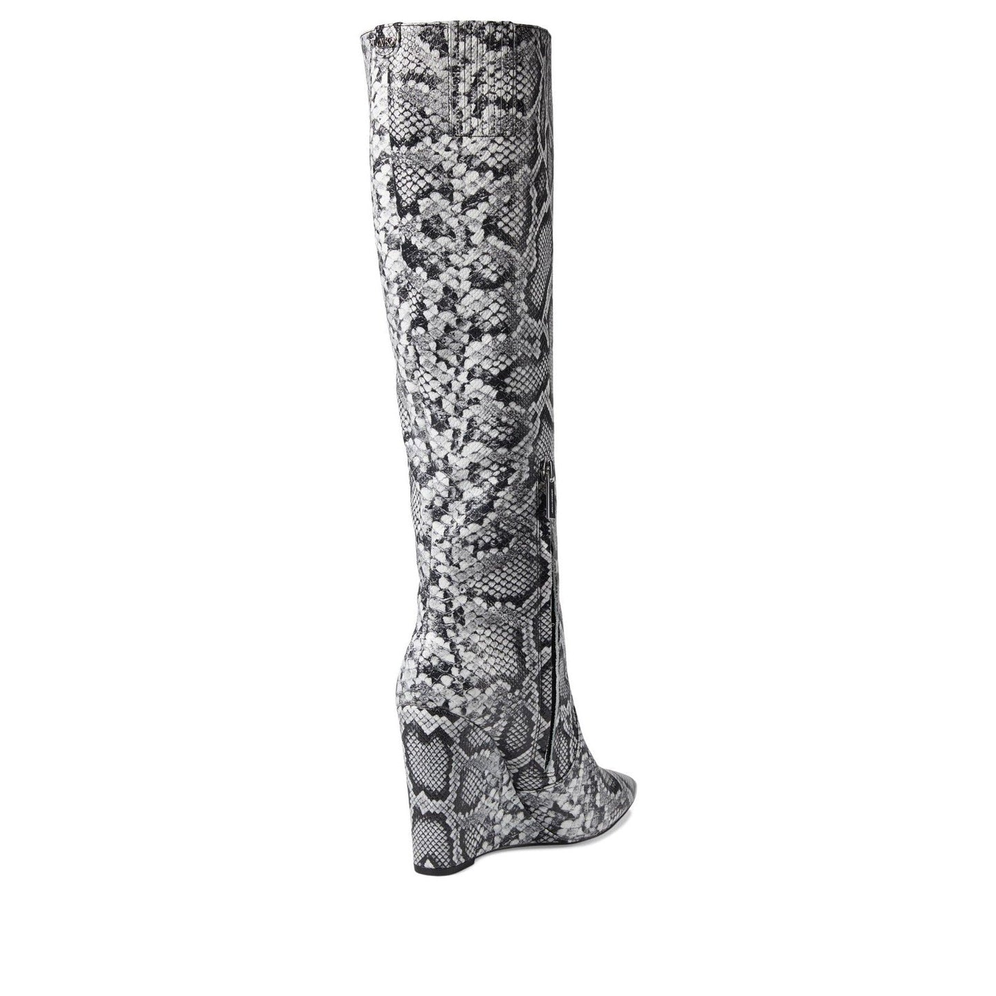 Michael Kors Isra Snake Embossed Leather Wedge Boot Size 8 M Michael Kors
