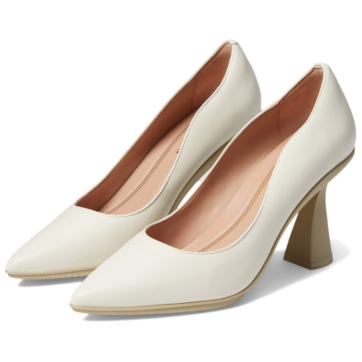 Cole Haan Grand Ambition York Pump 85 mm Ivory Leather Size 9 B