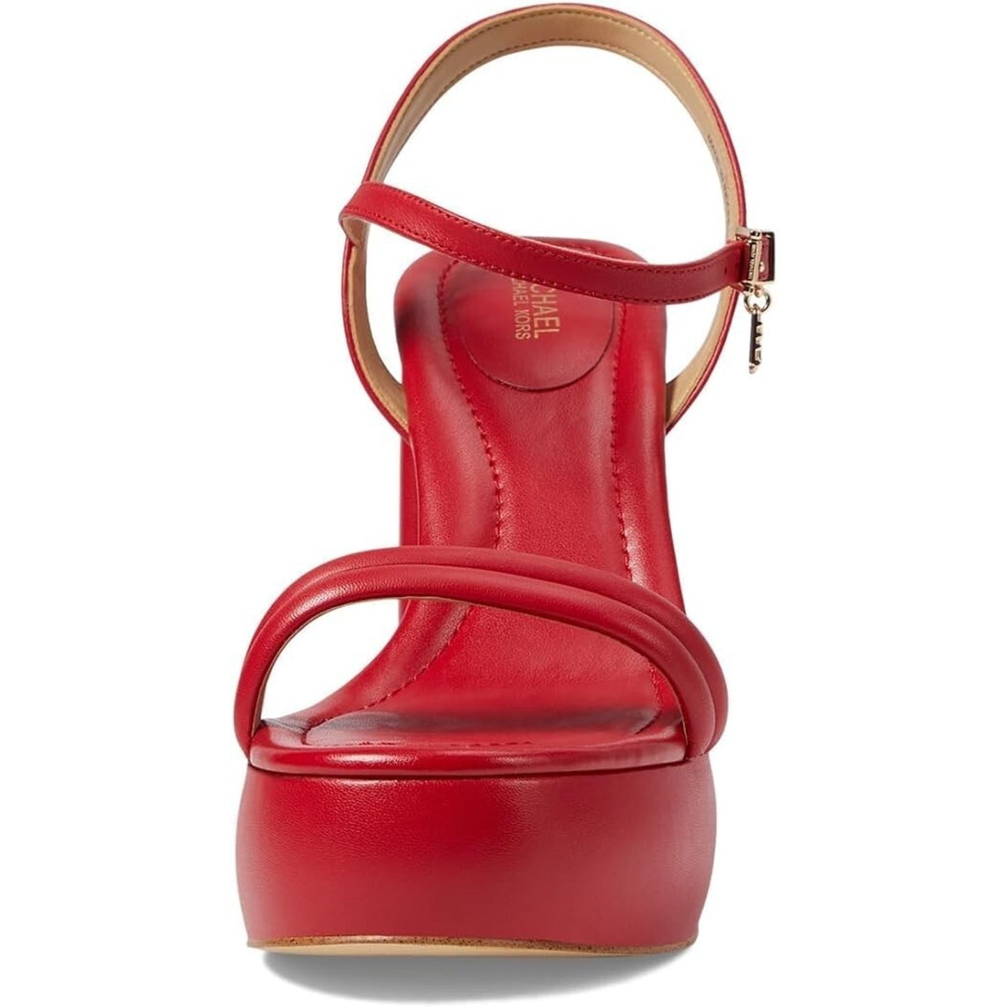 Michael Kors Laci Platform Sandals Crimson Red Leather Women's Size 8 M Heels