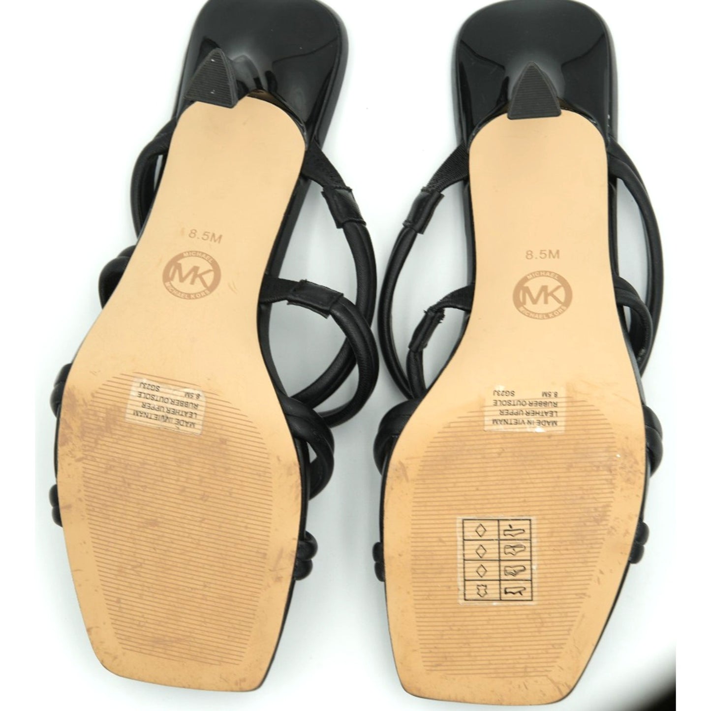Michael Kors Women's Corrine Slip-On Crisscross Dress Sandals Black Leather 8.5