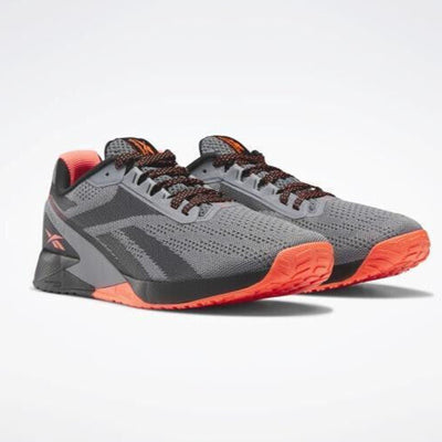 REEBOK NANO X1 TR MENS Cross Trainer Core Black/Pure Grey /Orange Flare 11 US