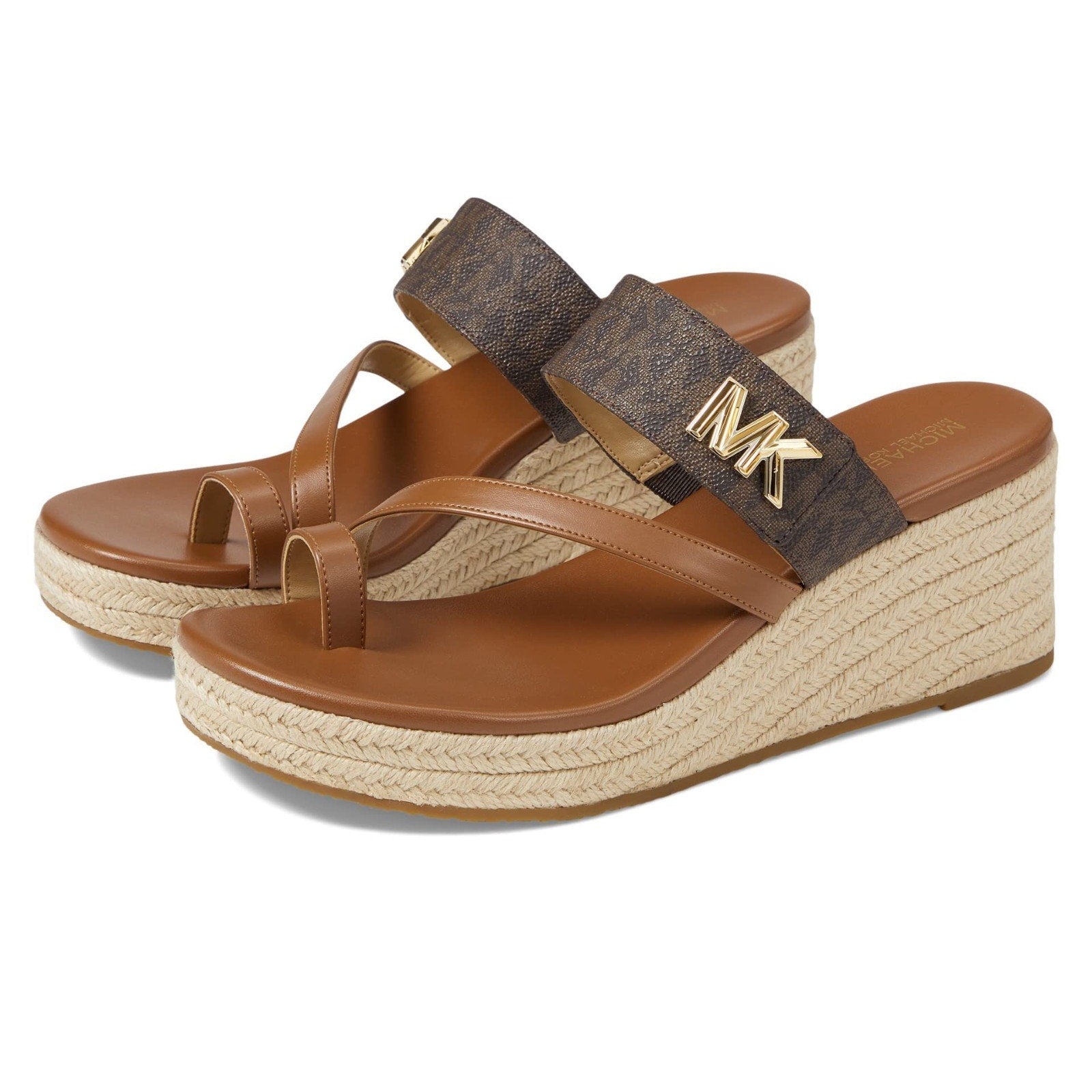 Michael Kors Women's Jilly Espadrille Platform Wedge Sandals NWB Size 9.5 Brown Michael Kors