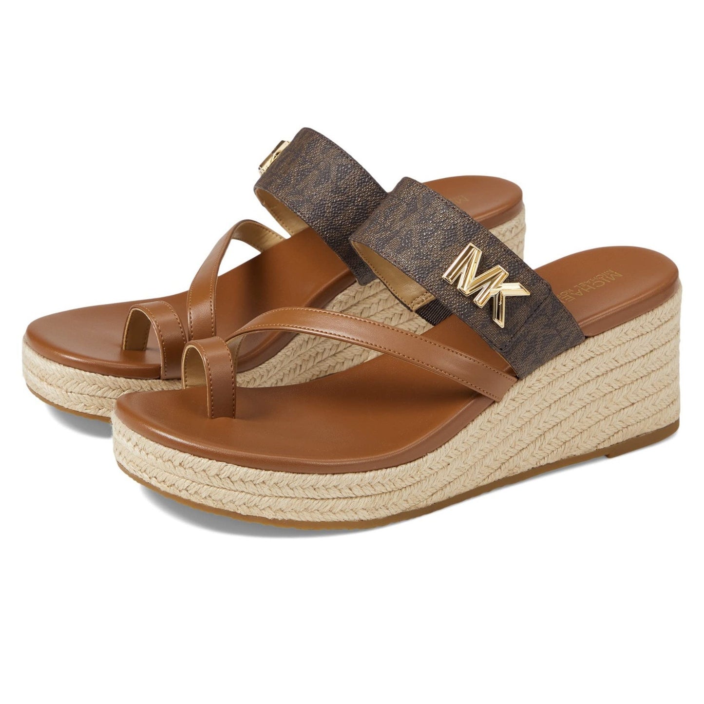 Michael Kors Women's Jilly Espadrille Platform Wedge Sandals NWB Size 9.5 Brown