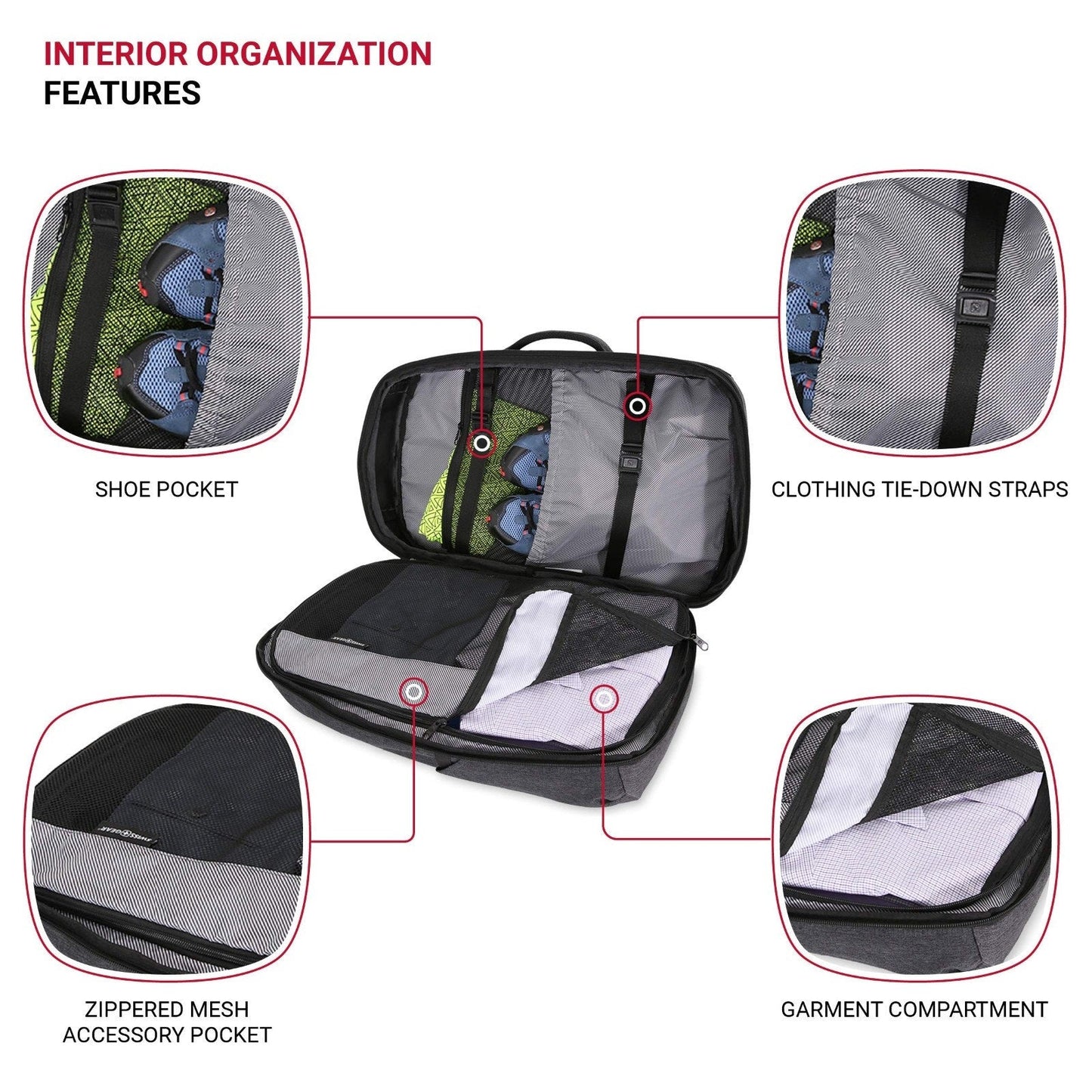 SwissGear Hybrid Travel Laptop Backpack 22 in - Heather Gray SWISSGEAR