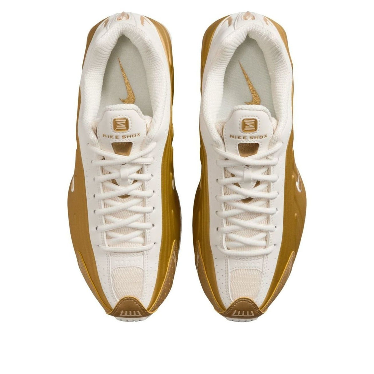 Nike Shox R4 Women’s Low Top Lace-Up Sneakers Metallic Gold AR3565-010 Size 9 M