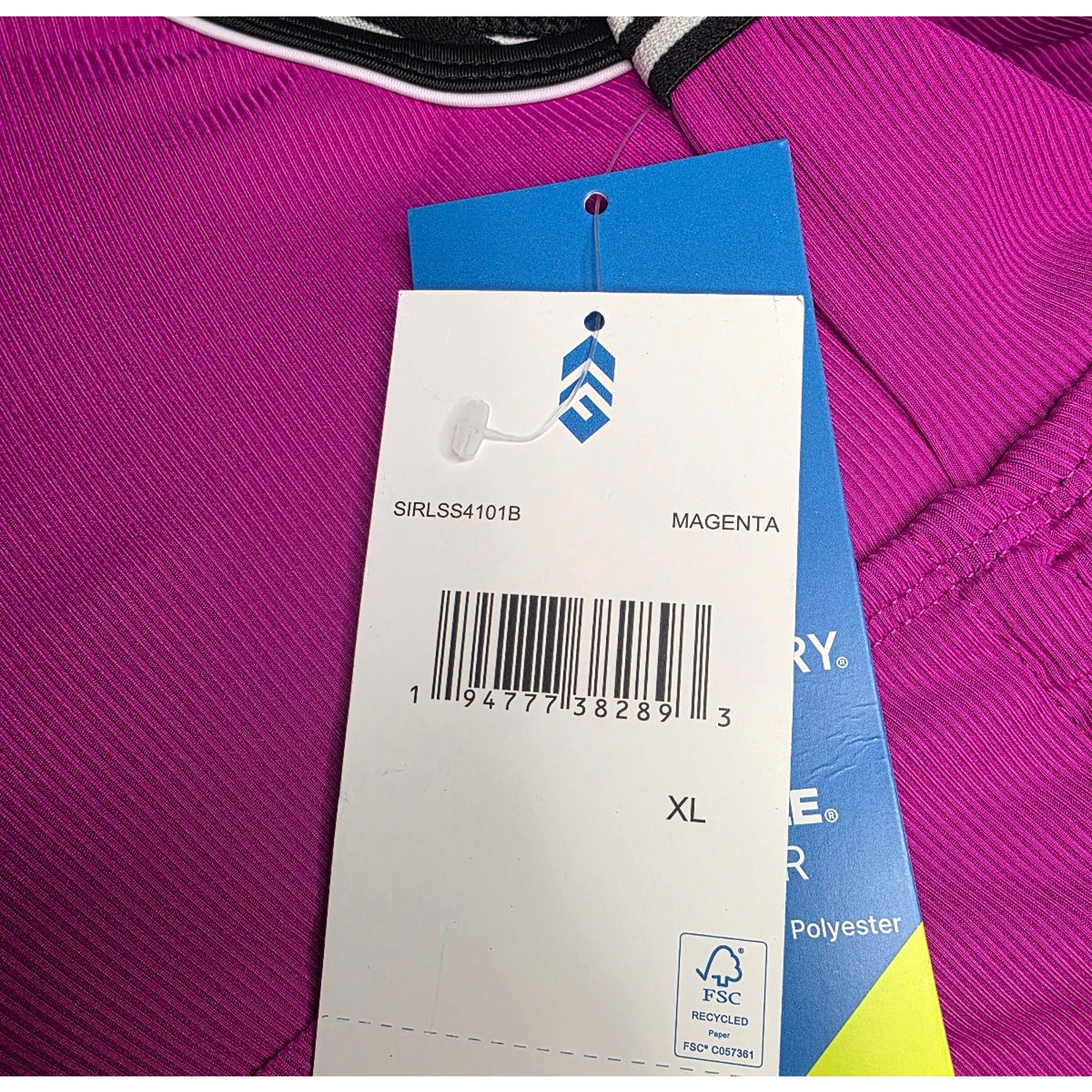 Free Country Track Stripe Tankini Swim Top Padded Magenta XL