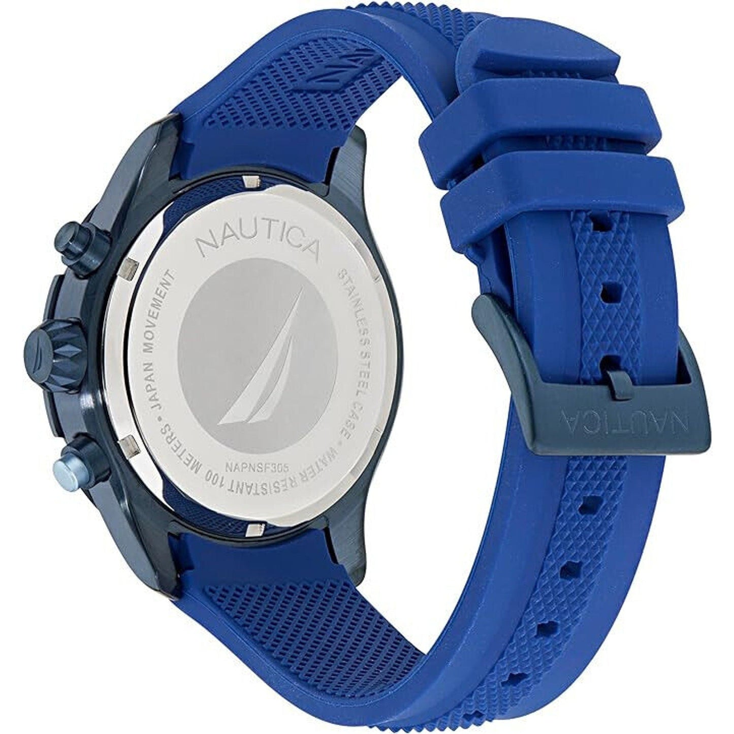 Nautica Chrono Blue Silicone Strap Watch 46mm Stainless steel NAPNSF305 NST Nautica