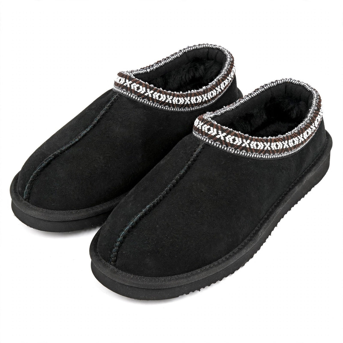 Kirkland Signature Unisex Shearling Slipper Black Mens 8/ women 9 New