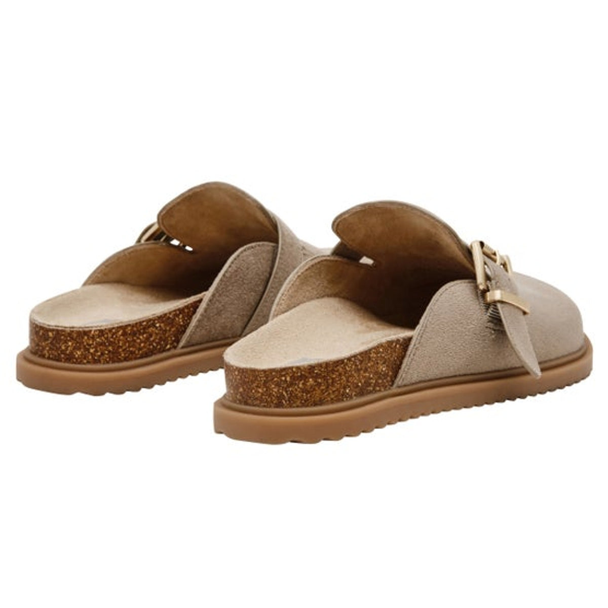 DV Dolce Vita Women's Comfortable Slip On Buckle Mules Faux Suede Beige Size 7