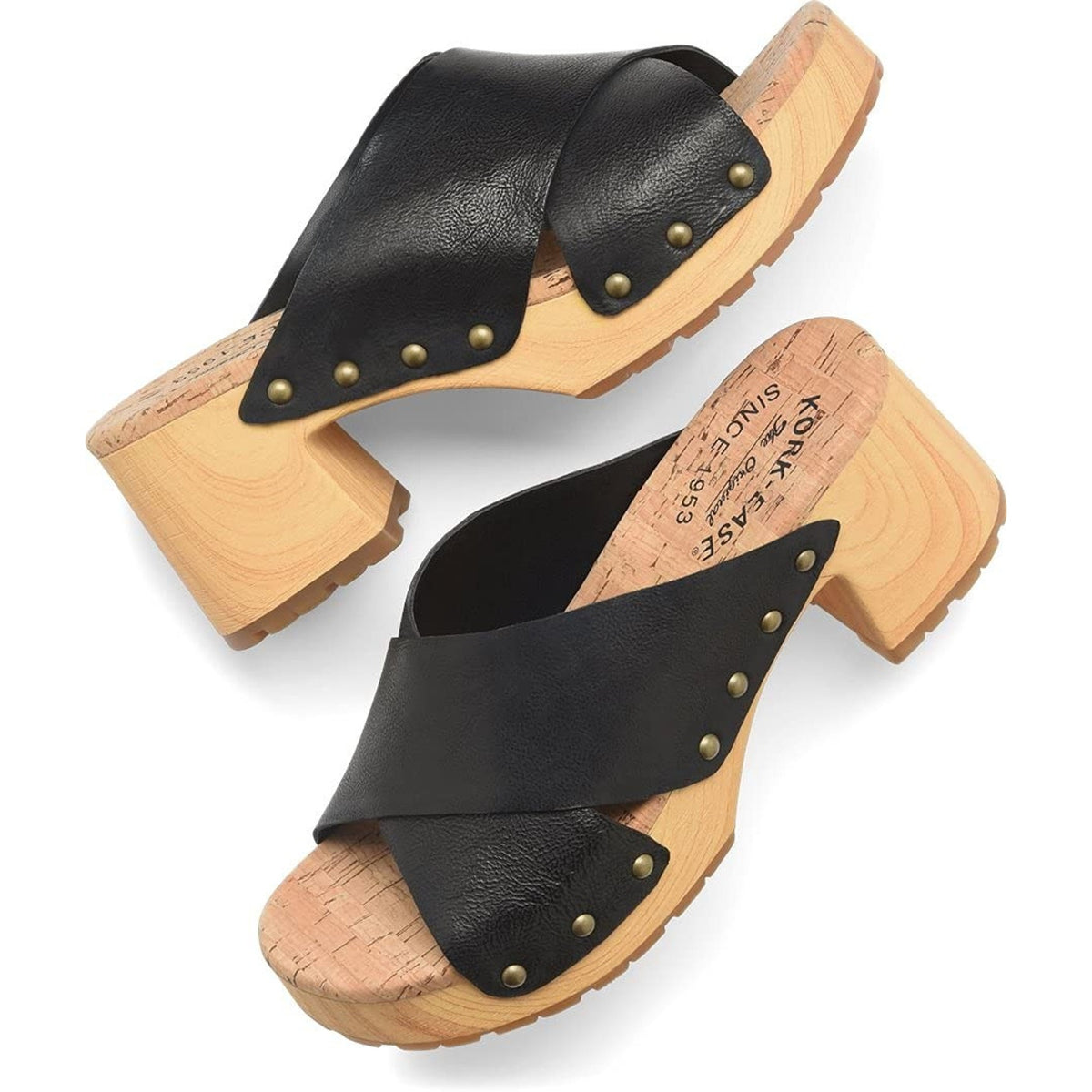 Kork-Ease Womens Sandal Platform Tatum Heel Leather Black Size 10 M