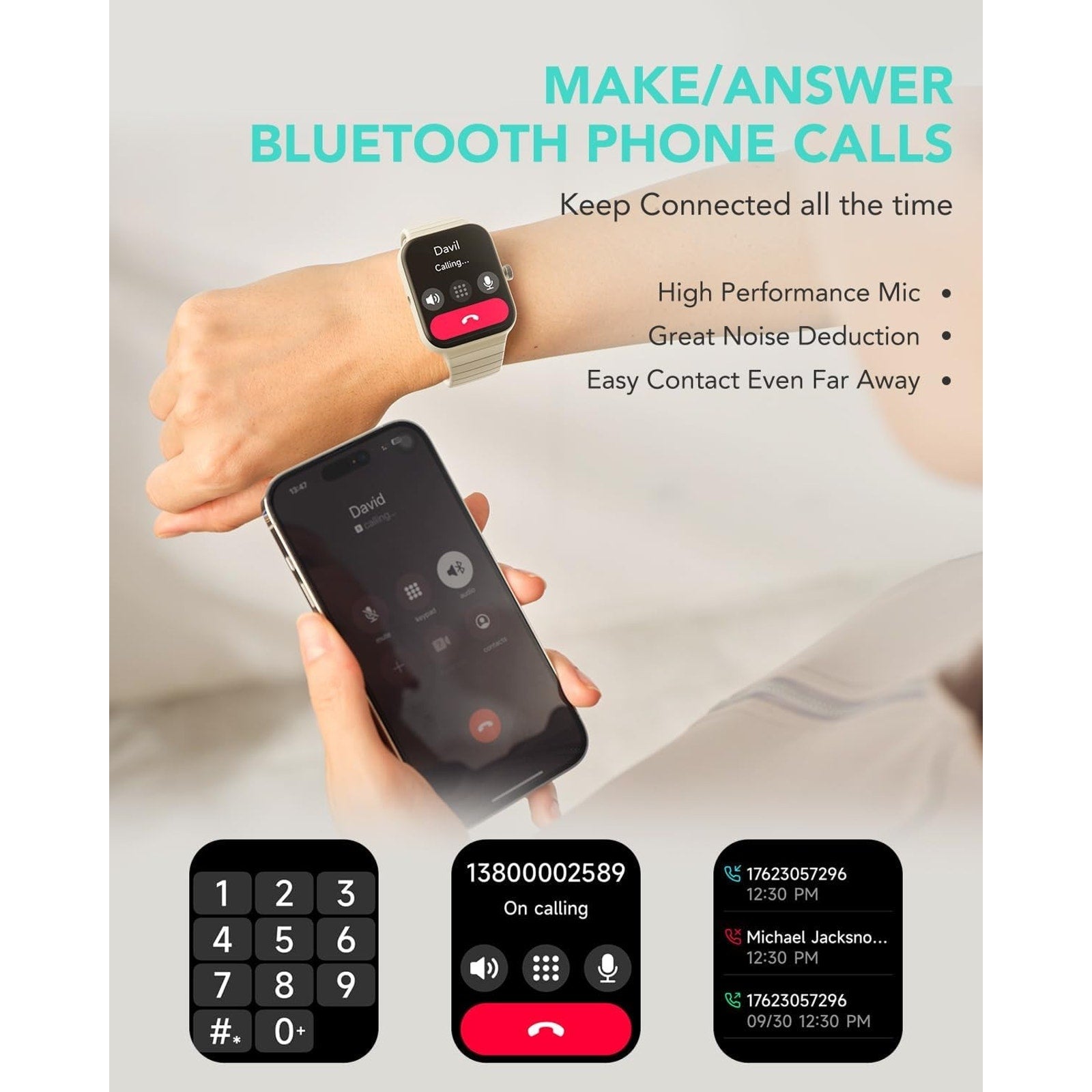 Smart Watch with Alexa Built-in Answer/Make Calls Fitness H.Rate - Cyber beige Unbranded