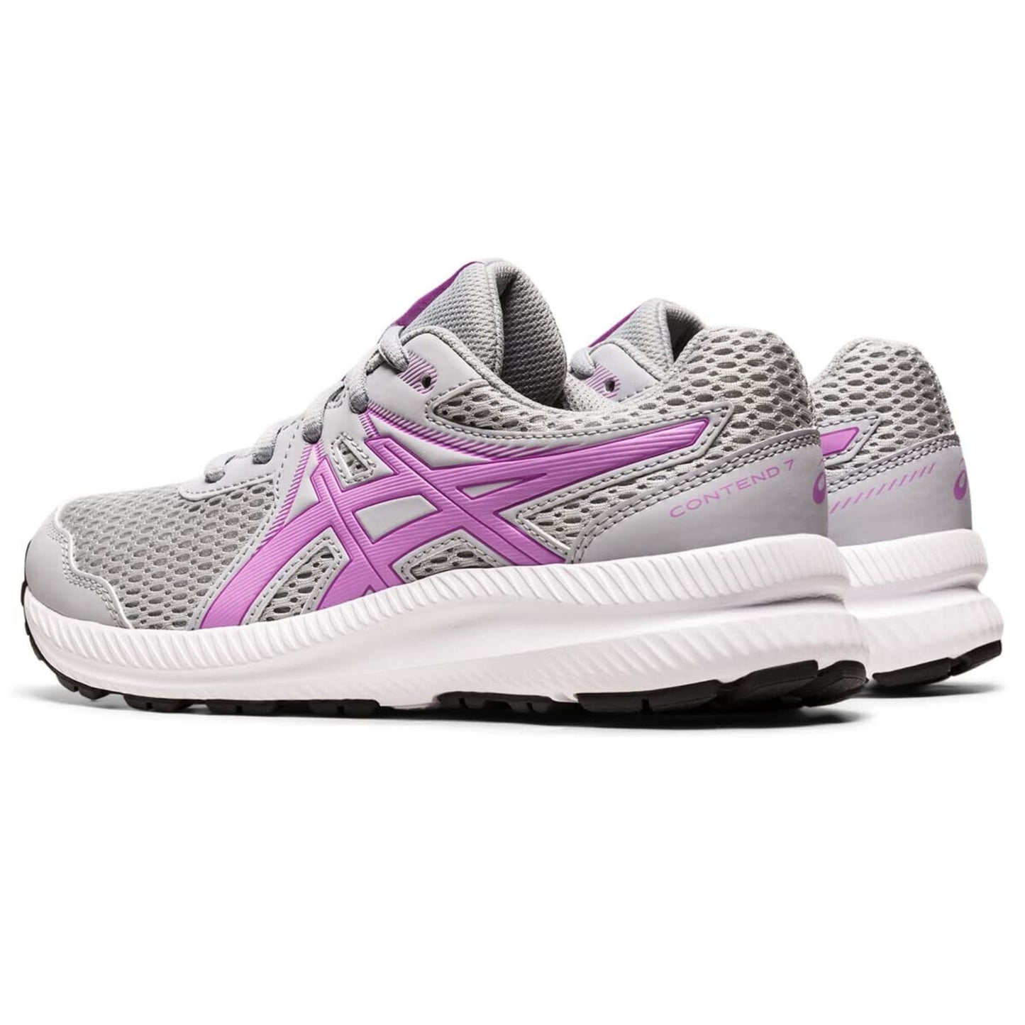 ASICS Girl's Contend 7 GS (Little Kid/Big Kid) Piedmont Grey/Lavender Glow 5.5 B