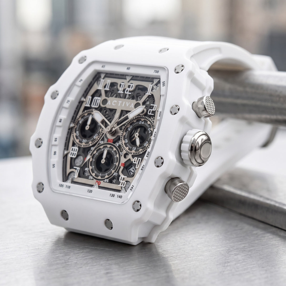Activa Circuit X Invicta 44.3mm w/ Skeleton Dial PC Case Material White Watch