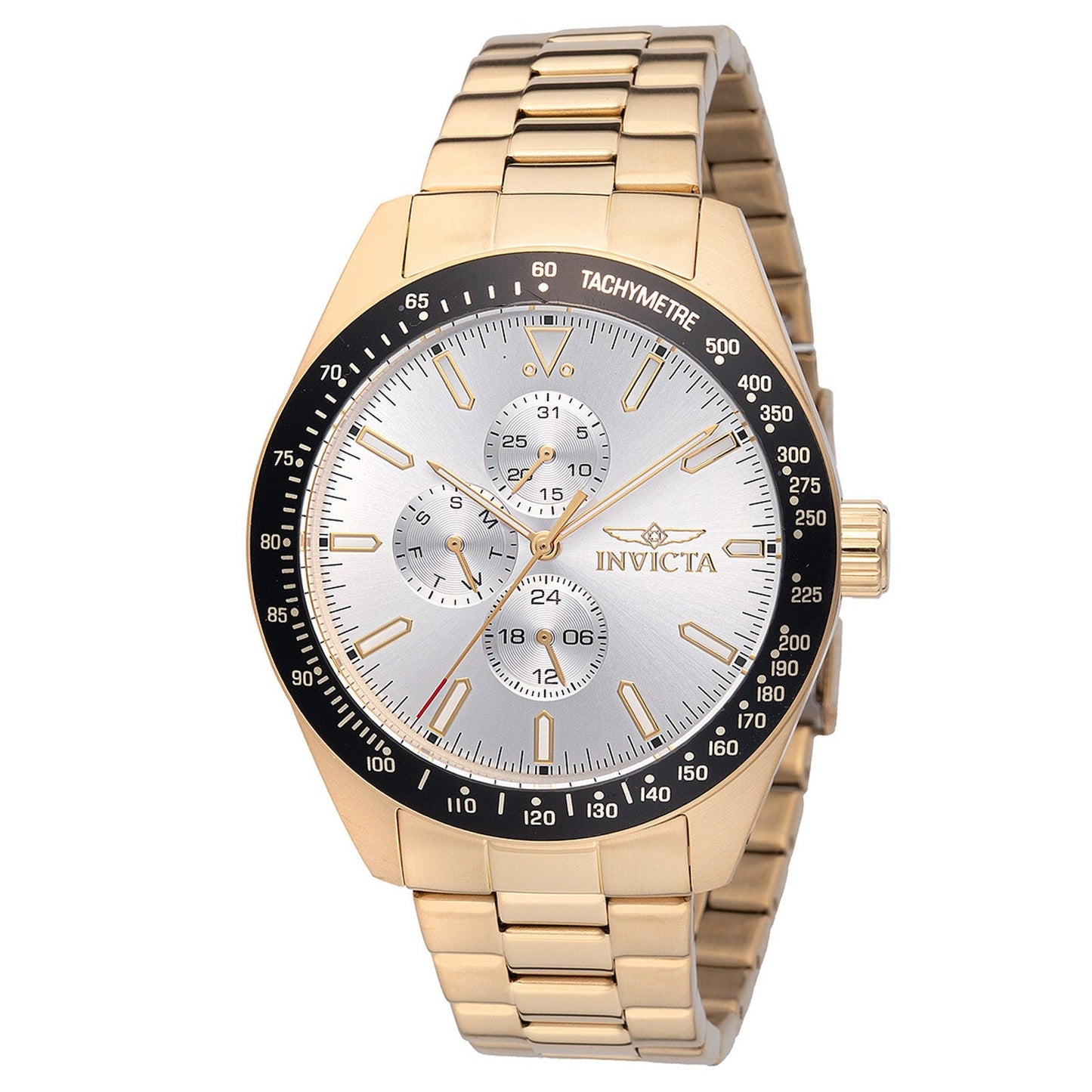 Invicta Aviator Storm Men's Watch - Analog Display Japanese Quartz 45mm, Gold Invicta